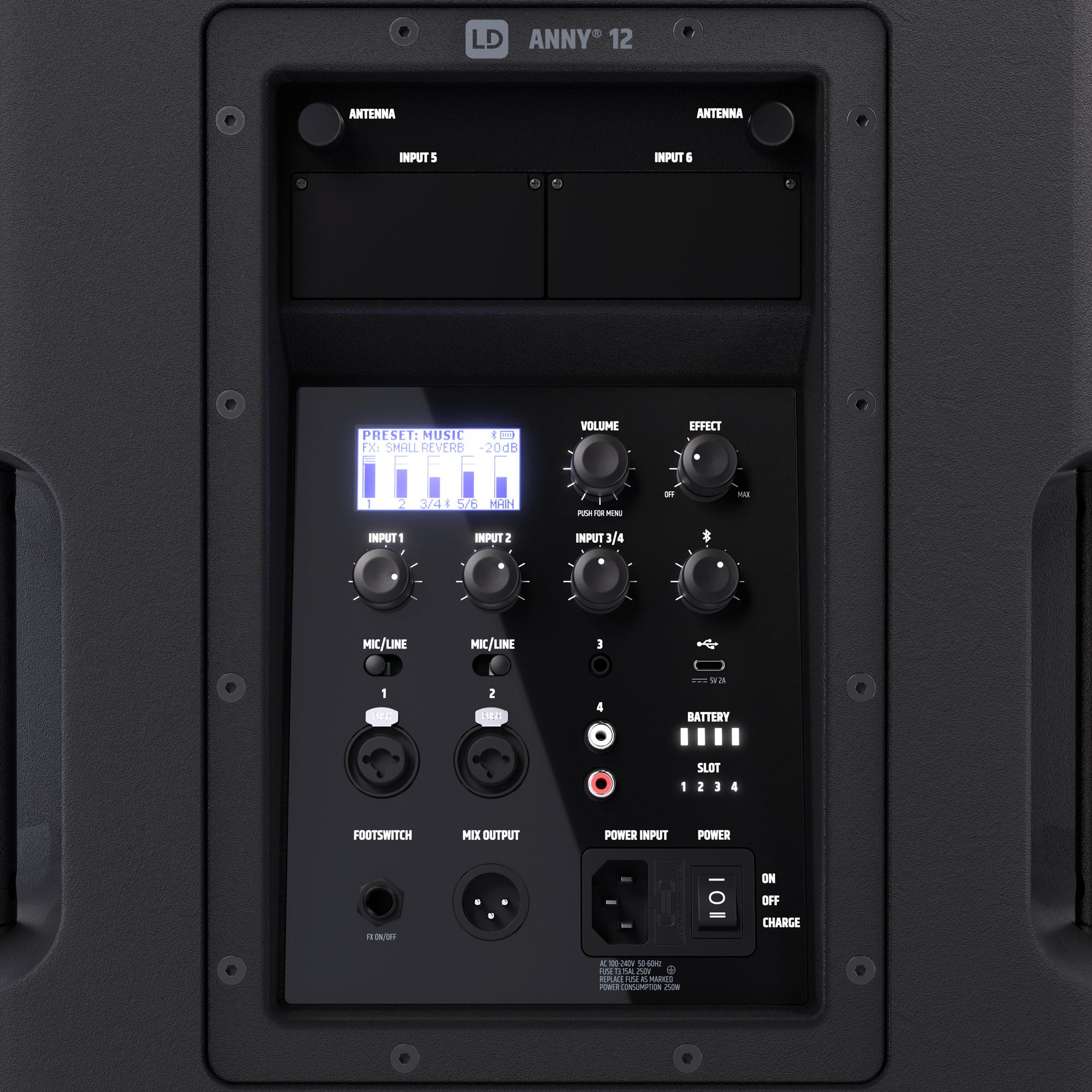 LD Systems ANNY 12 Rear Controls