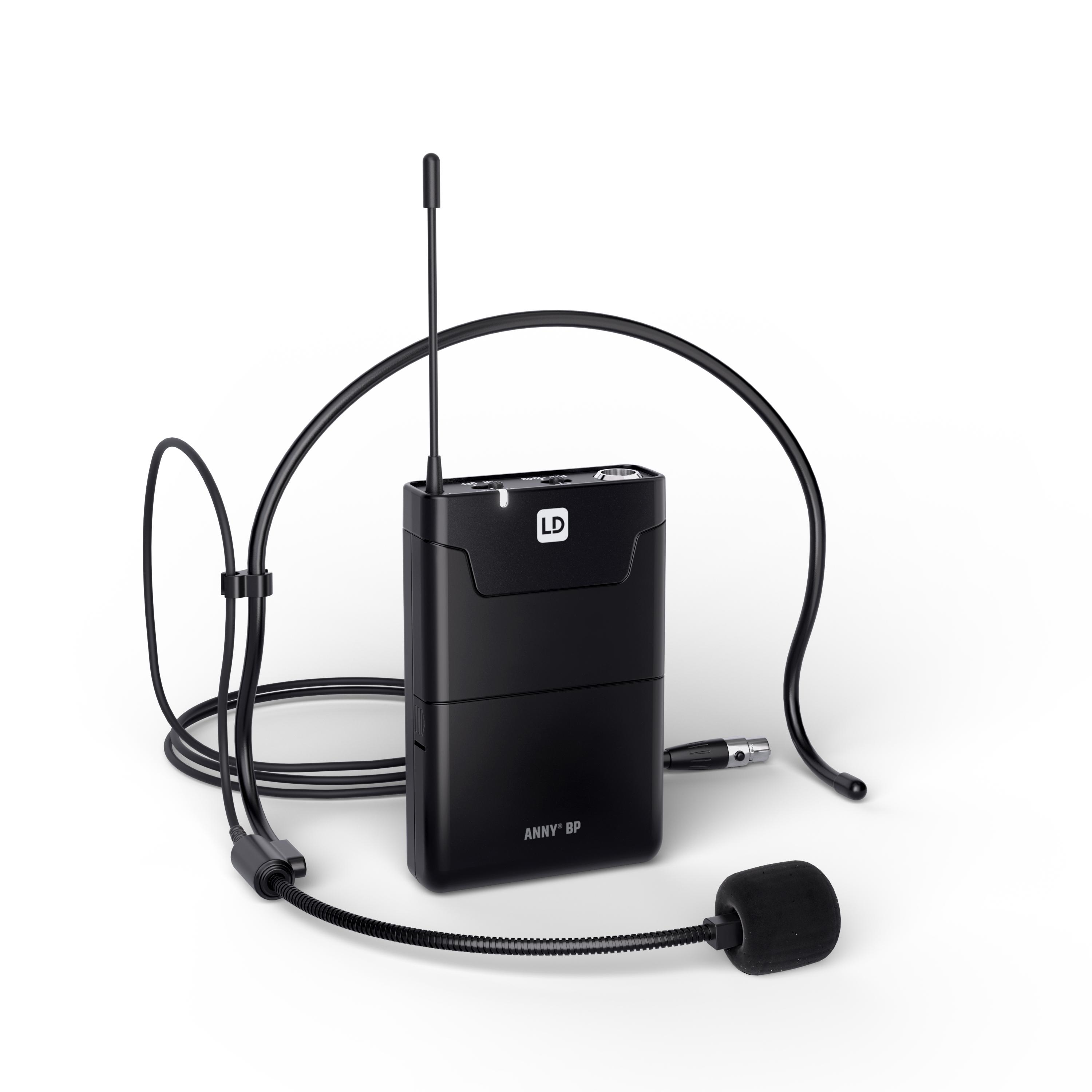 Headset microphone and wireless bodypack transmitter included