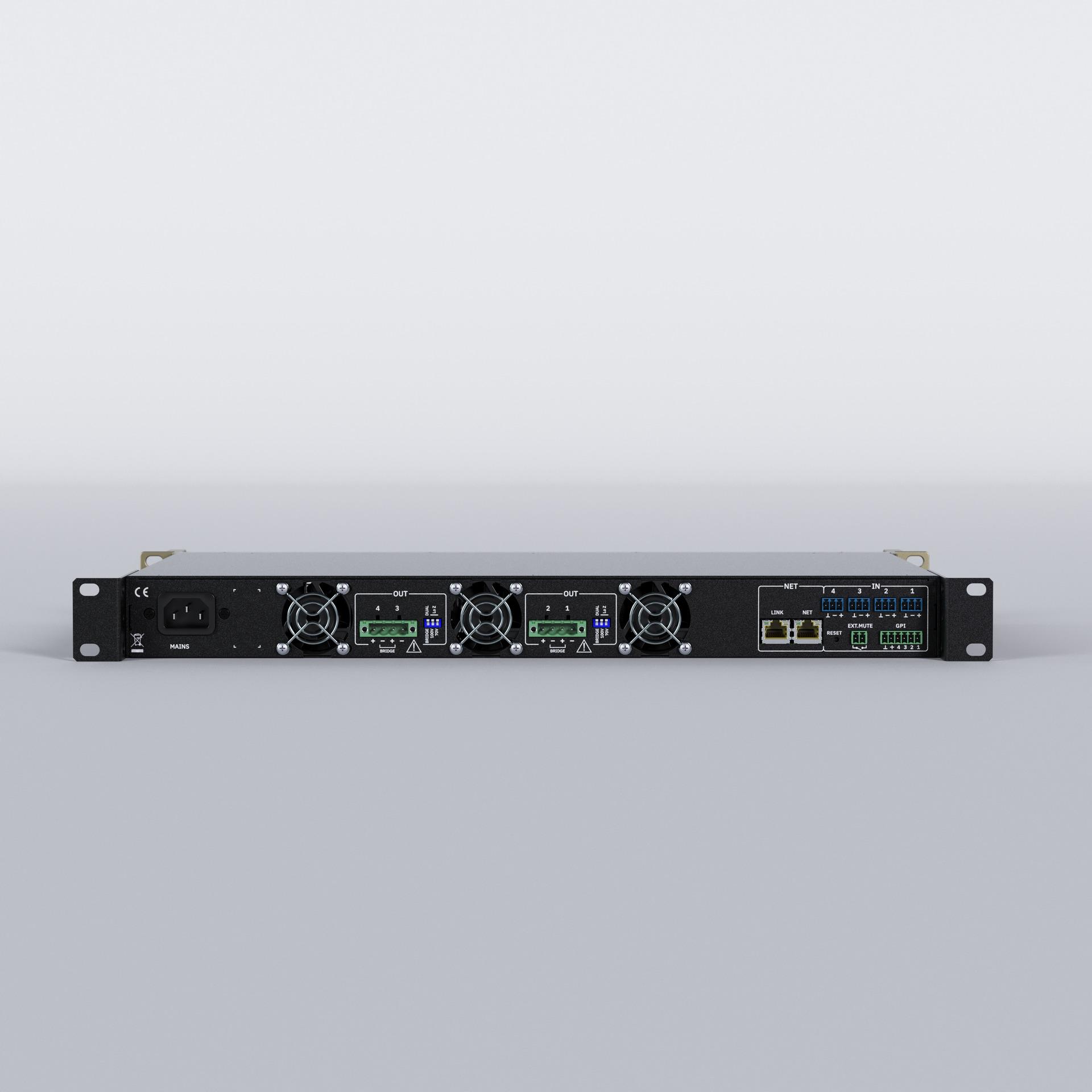Ecler DARA-4B300 LoZ & HiZ, DSP, Class D Networkable Amplifier, rear