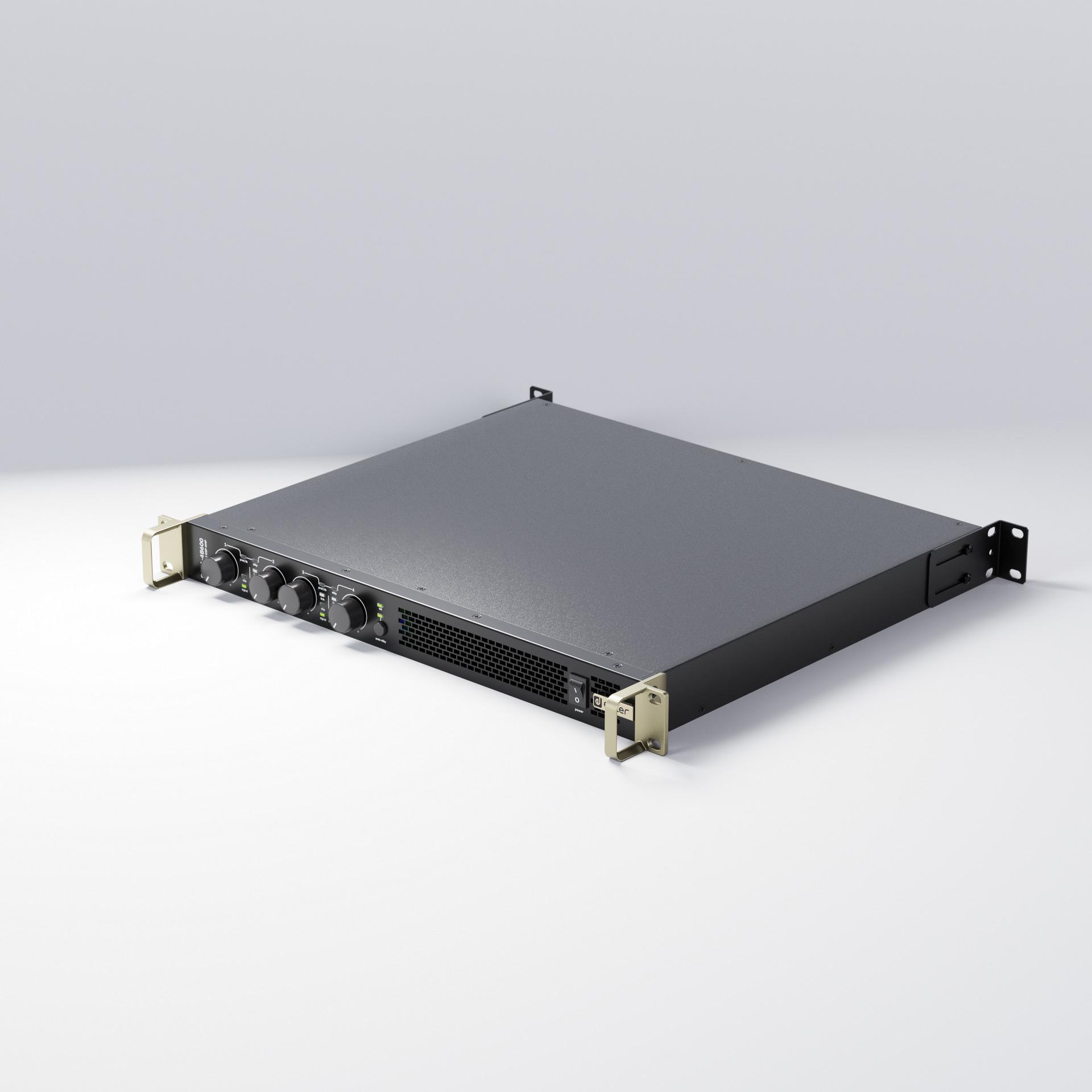 Ecler DARA-4B600 LoZ & HiZ, DSP, Class D Networkable Amplifier, angled front view
