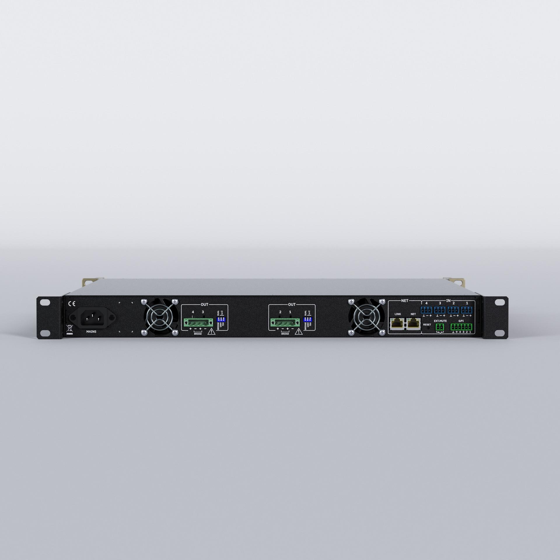 Ecler DARA-4B900 LoZ & HiZ, DSP, Class D Networkable Amplifier, rear