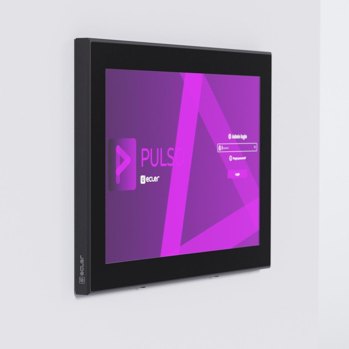 Ecler PULSO-10 digital control touch panel, fitted to a wall