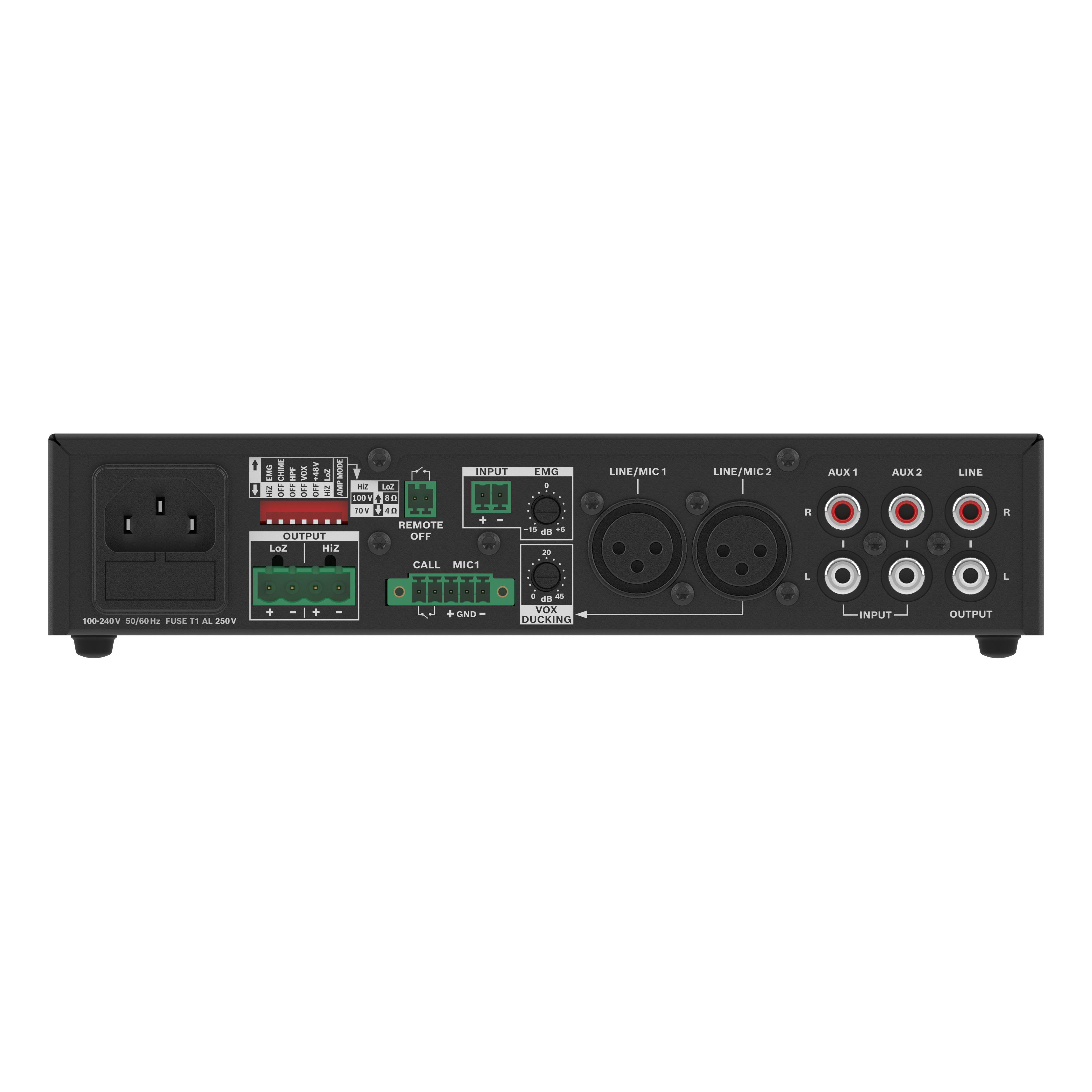 Dynacord U60:1M, 4 Input Mixer Amplifier, View of Rear Panel