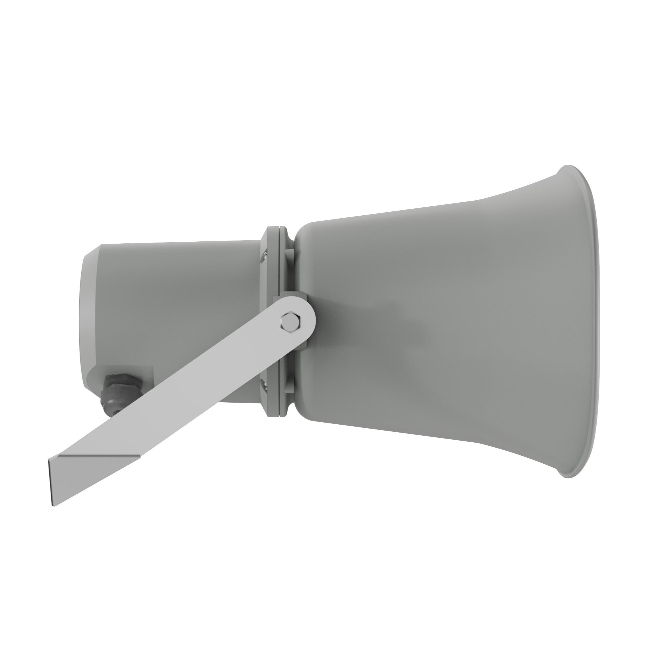 Bosch LHE-30CGE, EN54-24, IP66 horn loudspeaker. Side View.